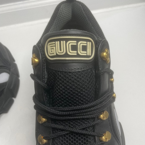 Gucci Team Flashtrek Black Lace up Hiking Sneakers Size 9.5 Italy - Picture 2 of 15